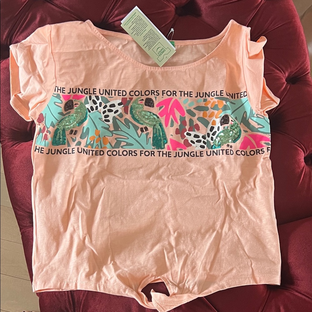 United Colors of Benetton Kids' Peach Jungle Tee